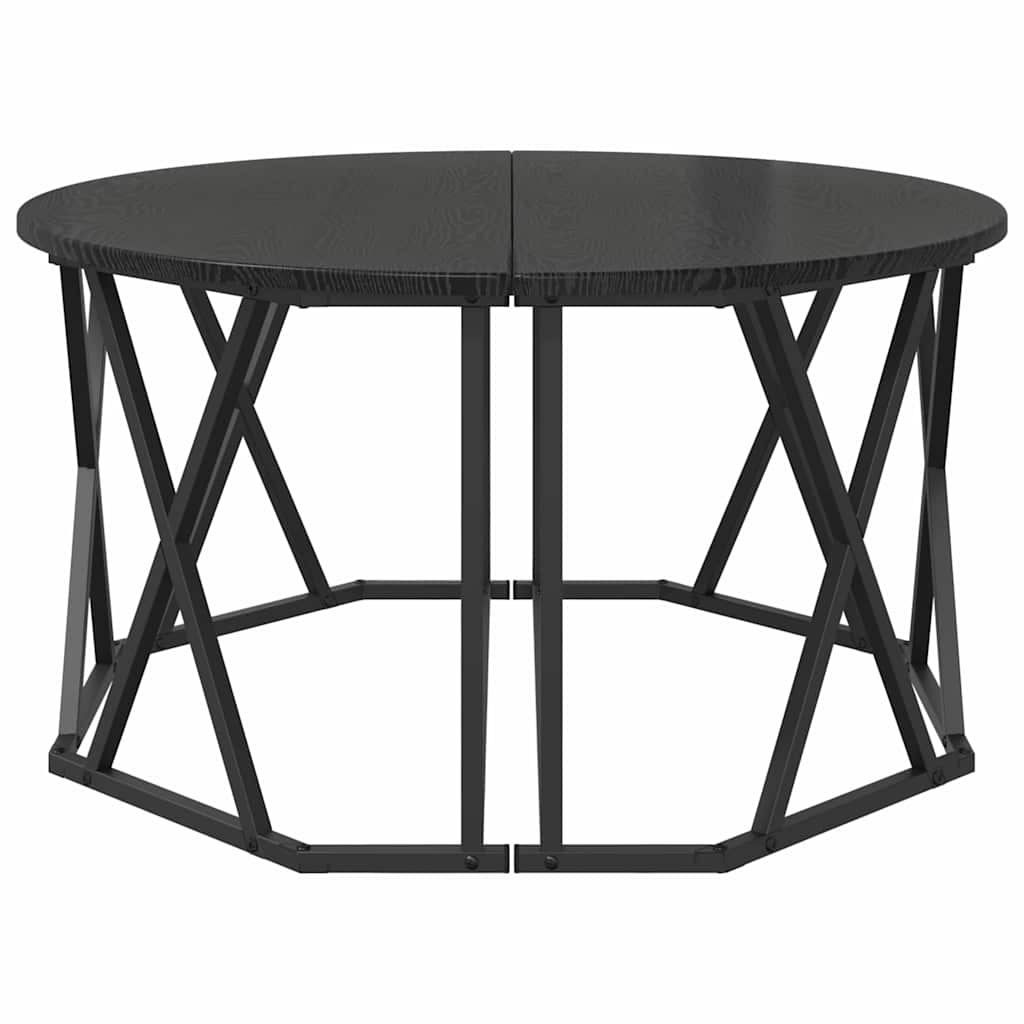 vidaXL Coffee Table Black Oak 80 x 80 x 42 cm