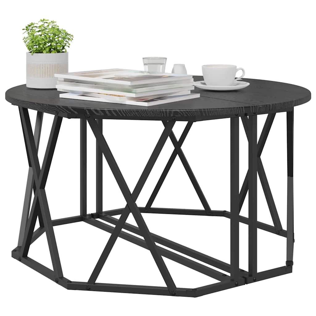 vidaXL Coffee Table Black Oak 80 x 80 x 42 cm