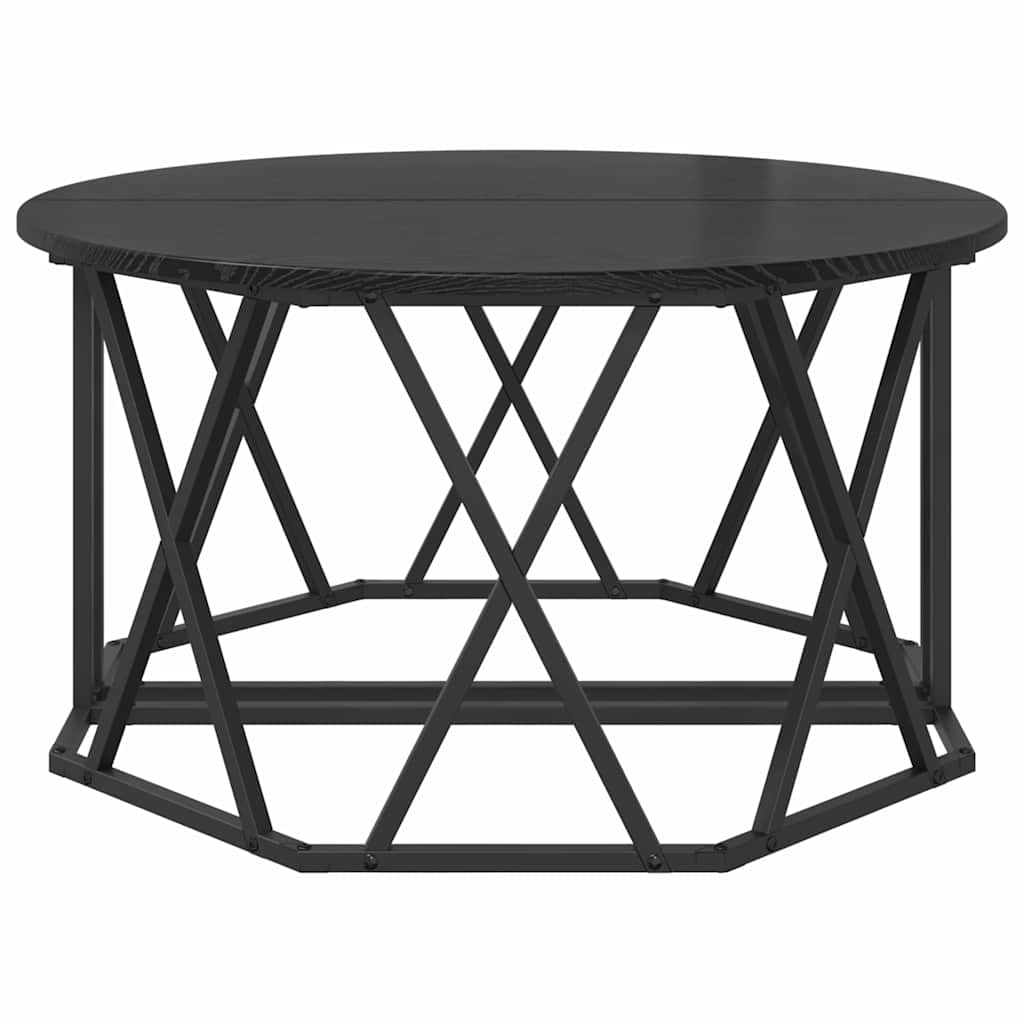 vidaXL Coffee Table Black Oak 80 x 80 x 42 cm