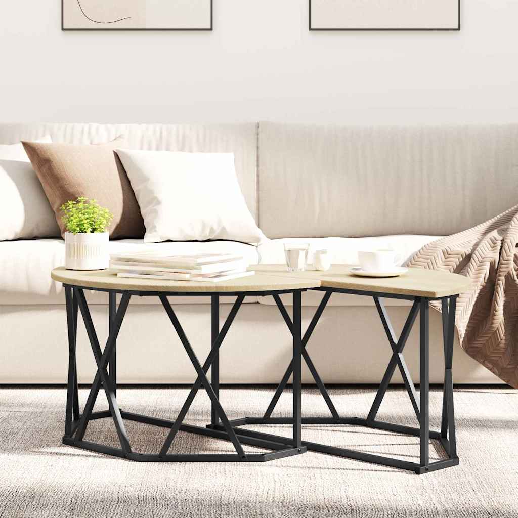 vidaXL Coffee Table Sonoma Oak 80 x 80 x 42 cm