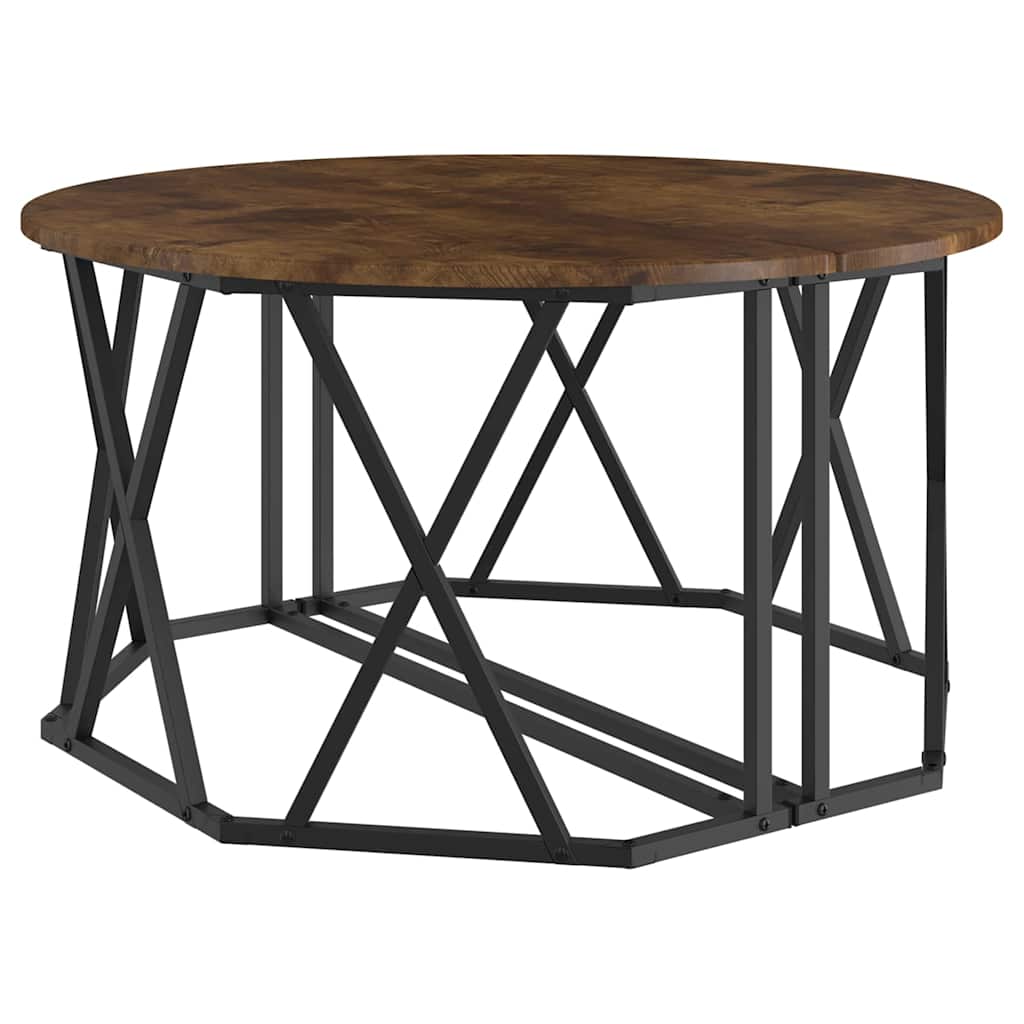 vidaXL Coffee Table Smoked Oak 80 x 80 x 42 cm