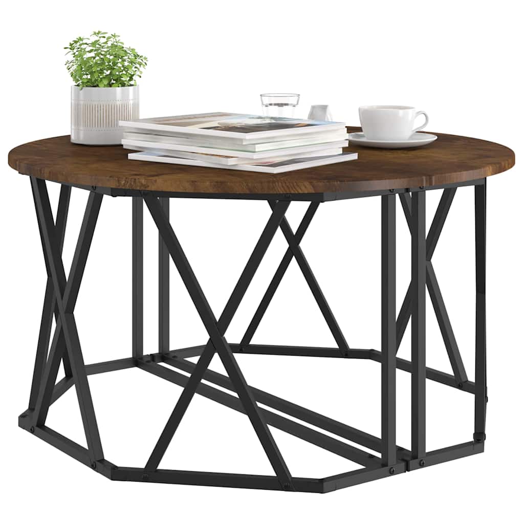 vidaXL Coffee Table Smoked Oak 80 x 80 x 42 cm