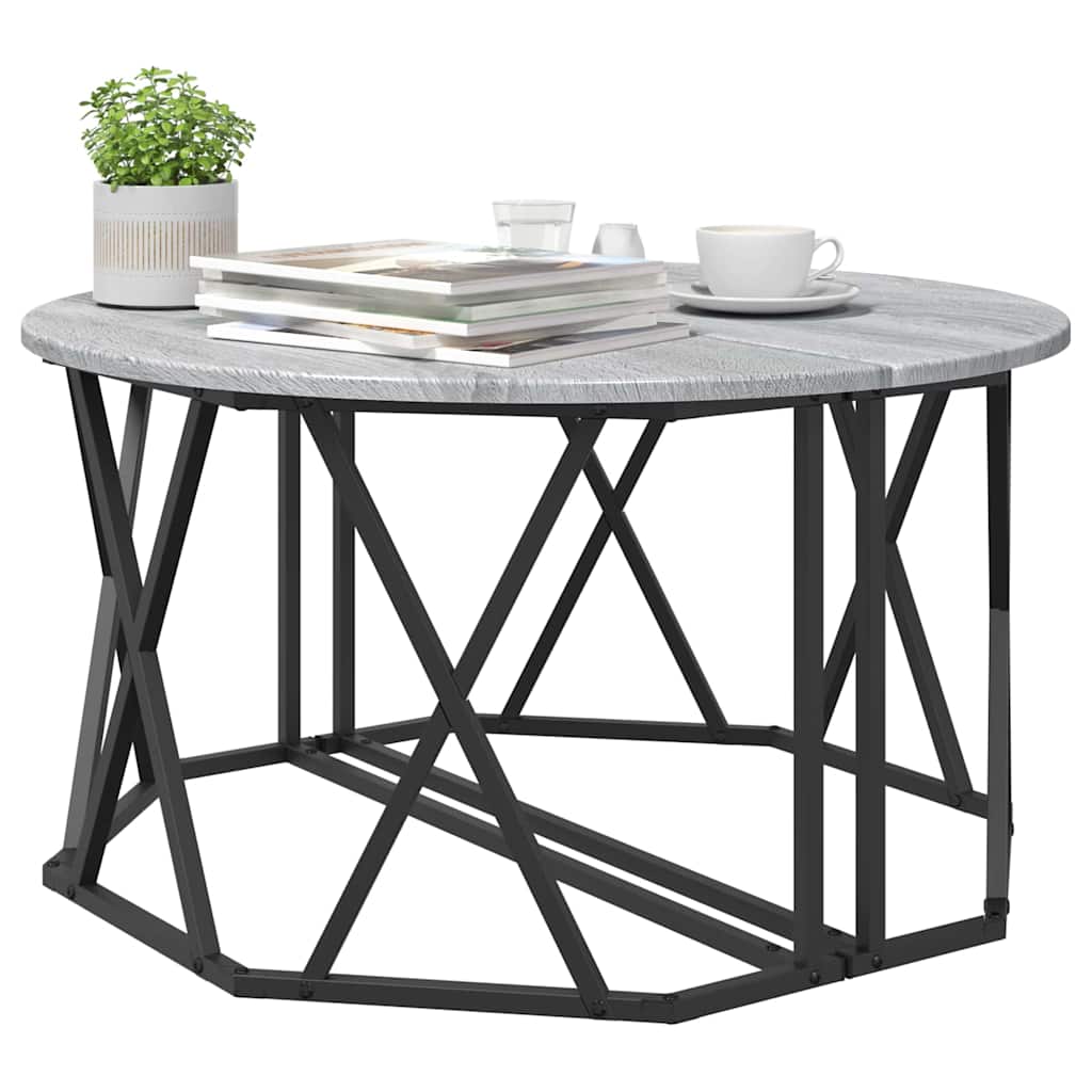 vidaXL Coffee Table Grey Sonoma 80 x 80 x 42 cm