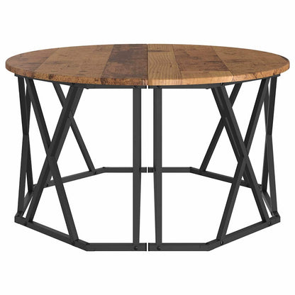 vidaXL Coffee Table Old Wood 80 x 80 x 42 cm Engineered Wood and Steel