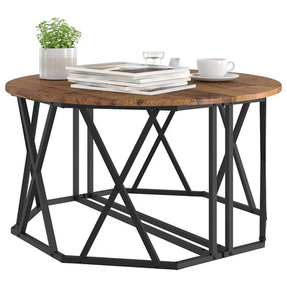 vidaXL Coffee Table Old Wood 80 x 80 x 42 cm Engineered Wood and Steel