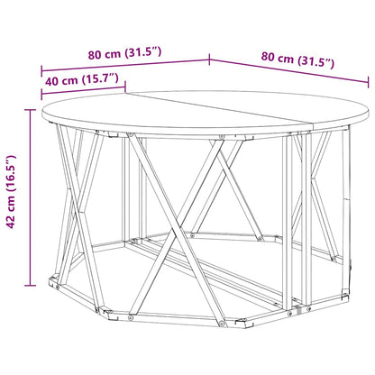 vidaXL Coffee Table Artisan Oak 80 x 80 x 42 cm