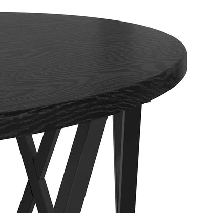 vidaXL Nesting Side Table 3 pcs Black Oak Engineered Wood and Steel