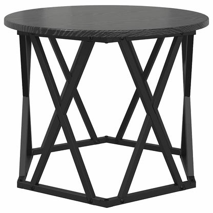 vidaXL Nesting Side Table 3 pcs Black Oak Engineered Wood and Steel