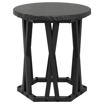 vidaXL Nesting Side Table 3 pcs Black Oak Engineered Wood and Steel