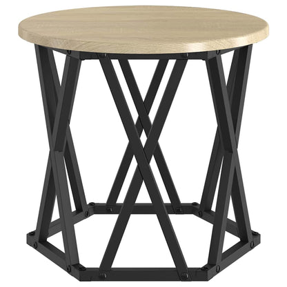 vidaXL Nesting Side Table 3 pcs Sonoma Oak Engineered Wood and Steel