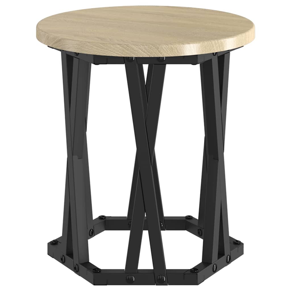 vidaXL Nesting Side Table 3 pcs Sonoma Oak Engineered Wood and Steel