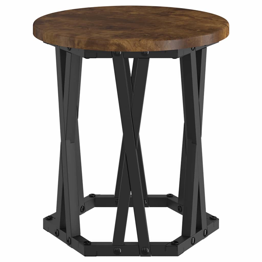 vidaXL Nesting Side Table 3 pcs Smoked Oak Engineered Wood and Steel