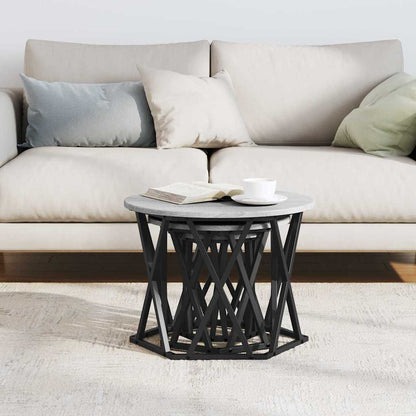 vidaXL Nesting Side Table 3 pcs Grey Sonoma Engineered Wood and Steel