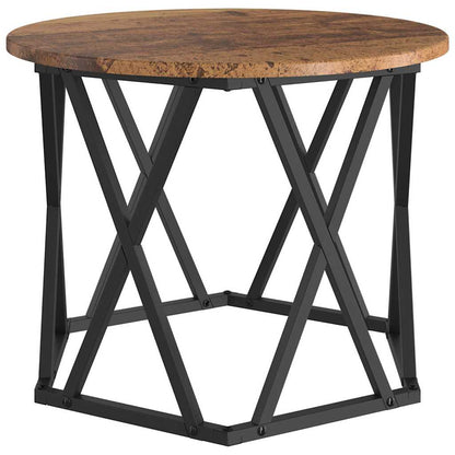 vidaXL Nesting Side Table 3 pcs Old Wood Engineered Wood and Steel