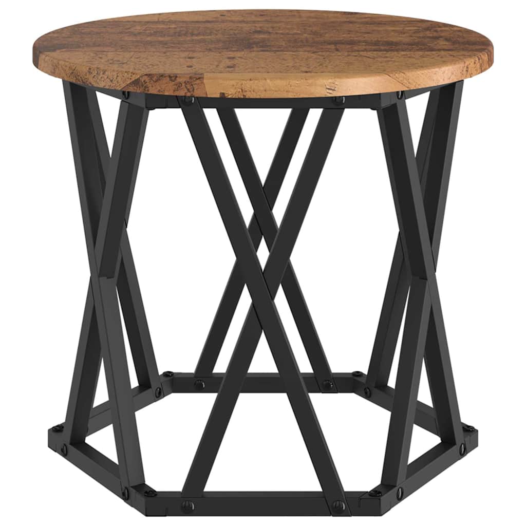 vidaXL Nesting Side Table 3 pcs Old Wood Engineered Wood and Steel