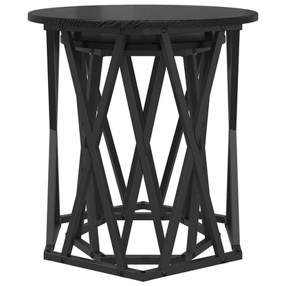 vidaXL Coffee Table 2 pcs Black Oak Engineered Wood and Steel