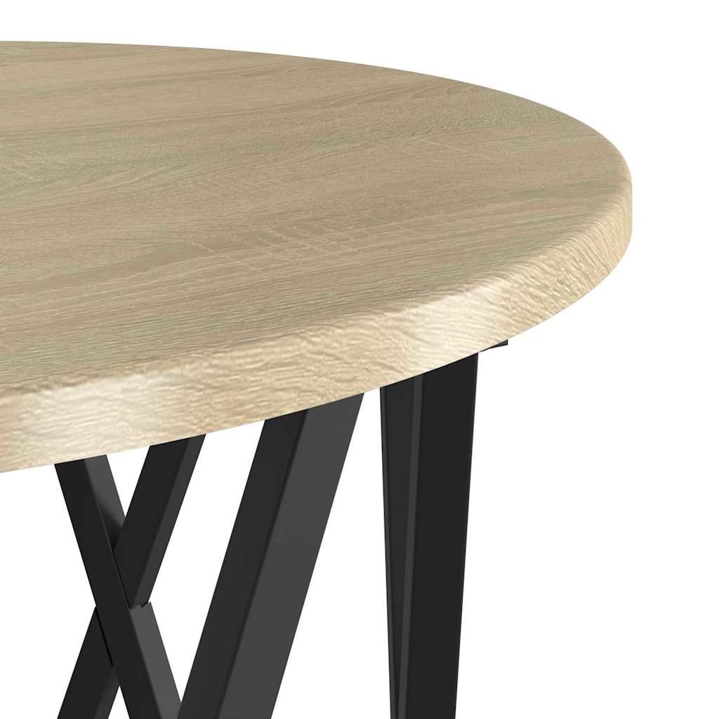 vidaXL Coffee Table 2 pcs Sonoma Oak Engineered Wood and Steel