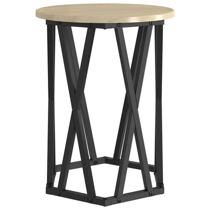 vidaXL Coffee Table 2 pcs Sonoma Oak Engineered Wood and Steel