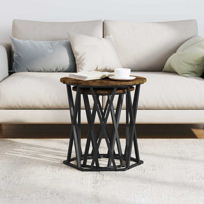 vidaXL Coffee Table 2 pcs Smoked Oak 50 x 50 x 50 cm