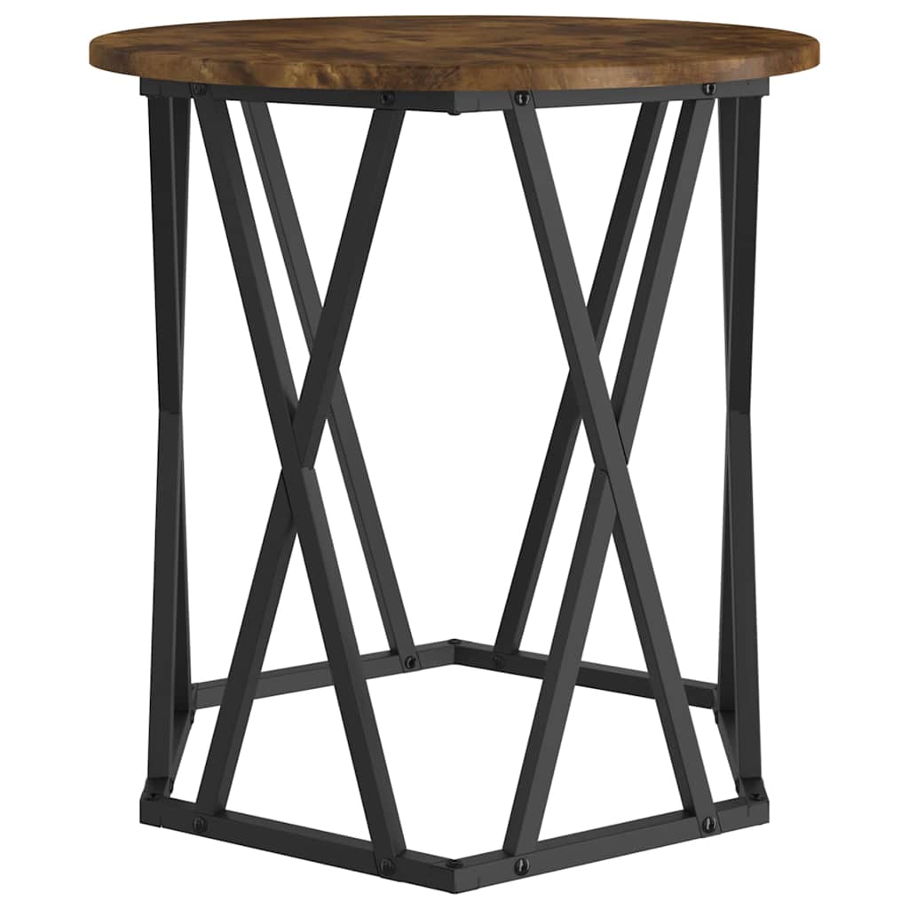 vidaXL Coffee Table 2 pcs Smoked Oak Engineered Wood and Steel