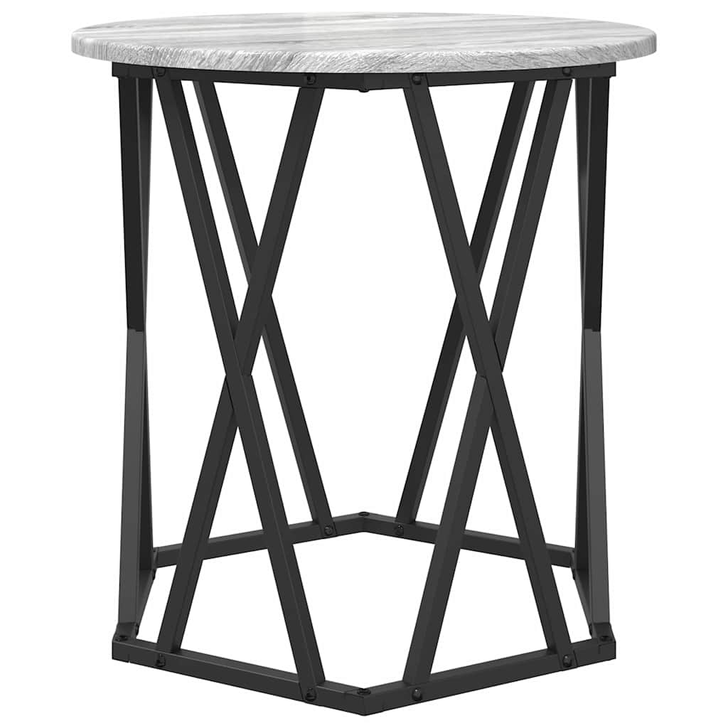 vidaXL Coffee Table 2 pcs Grey Sonoma Engineered Wood and Steel