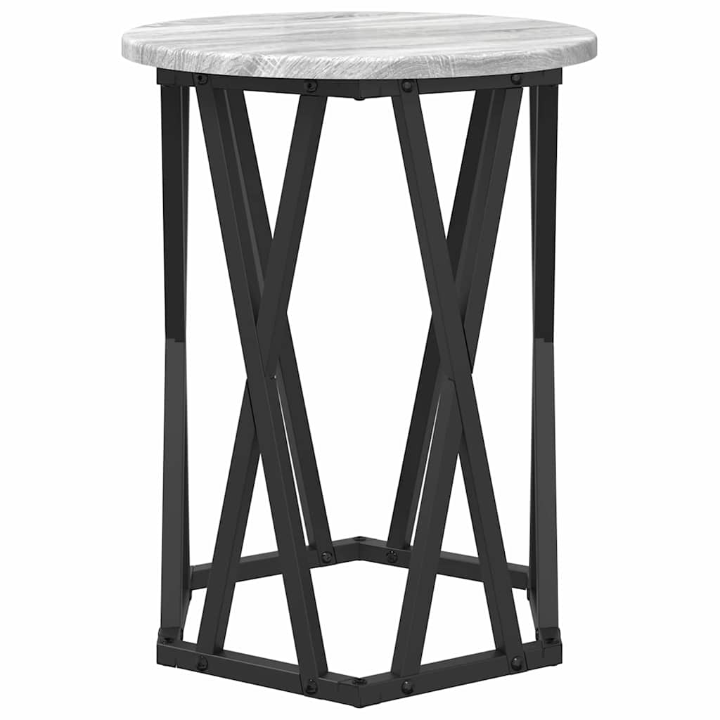 vidaXL Coffee Table 2 pcs Grey Sonoma Engineered Wood and Steel