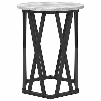 vidaXL Coffee Table 2 pcs Grey Sonoma Engineered Wood and Steel