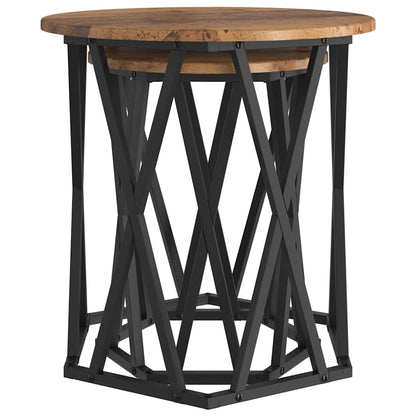 vidaXL Coffee Table 2 pcs Old Wood Engineered Wood and Steel