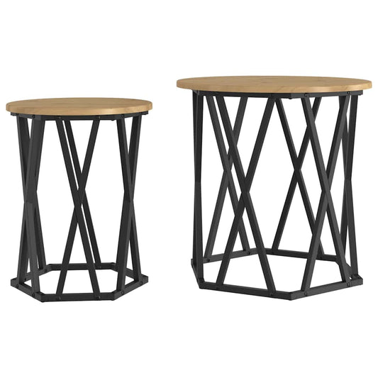 vidaXL Coffee Table 2 pcs Artisan Oak 50 x 50 x 50 cm