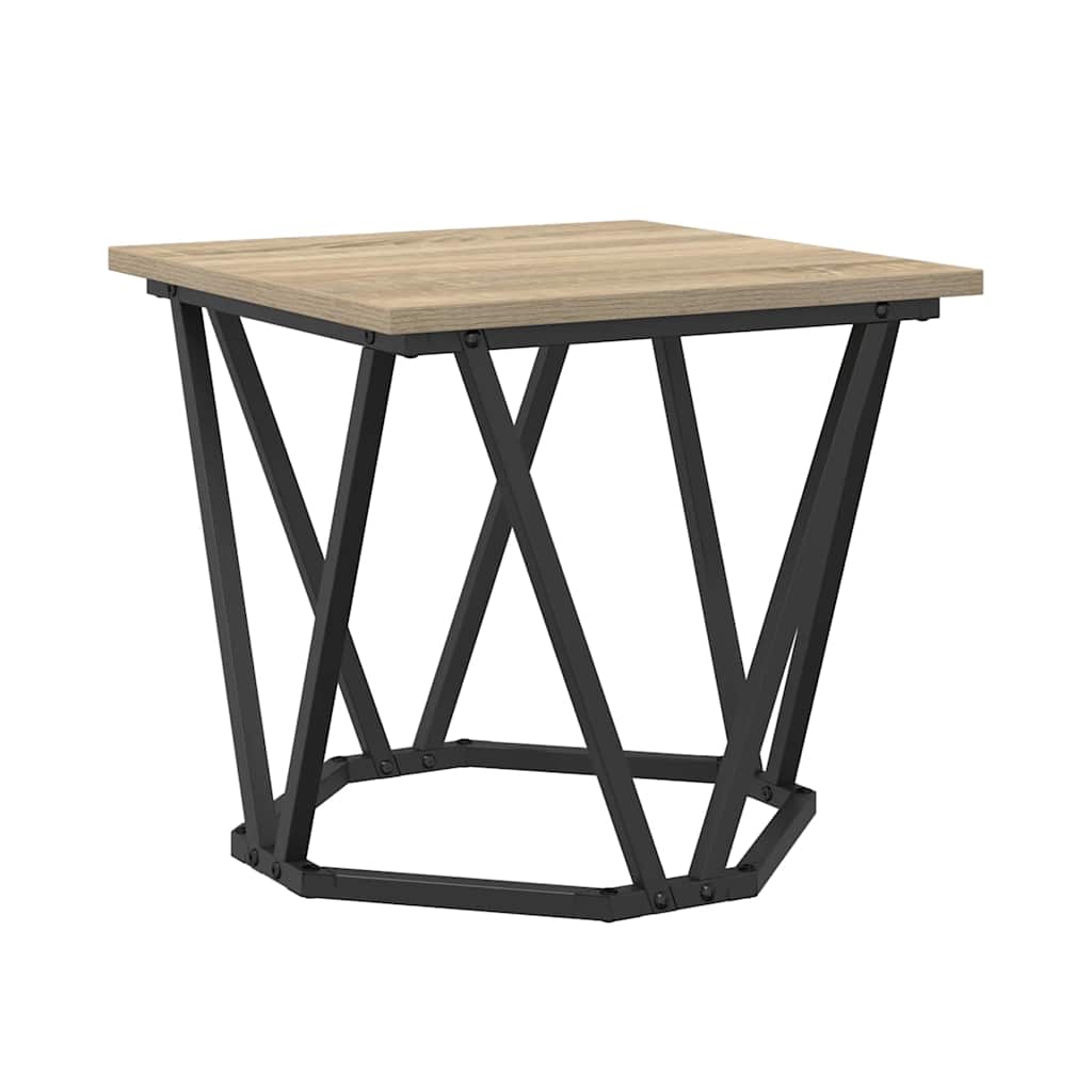 vidaXL Side Table Set 2 pcs Sonoma Oak Engineered Wood and Steel