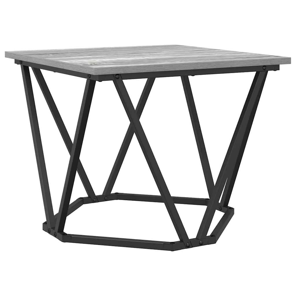 vidaXL Side Table Set 2 pcs Grey Sonoma Engineered Wood and Steel