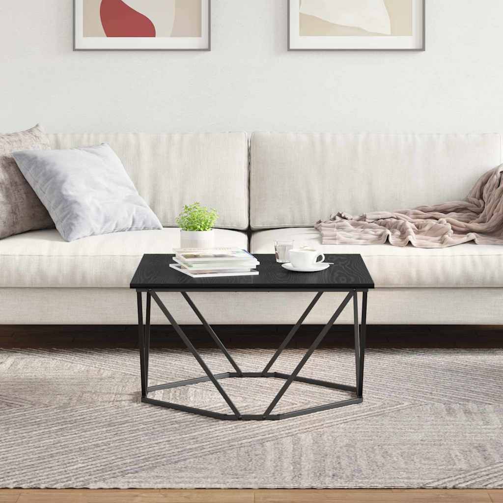 vidaXL Coffee Table Black Oak 80 x 80 x 45 cm