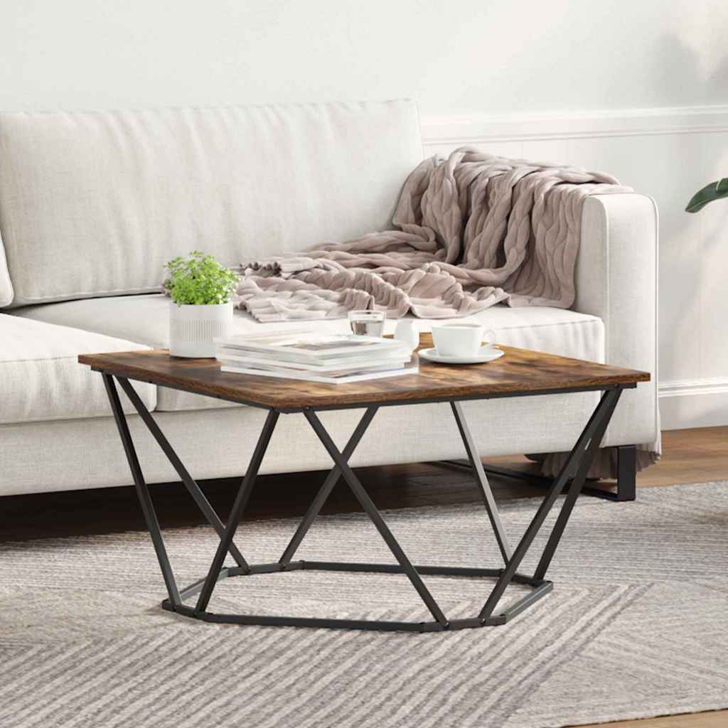 vidaXL Coffee Table Smoked Oak 80 x 80 x 45 cm