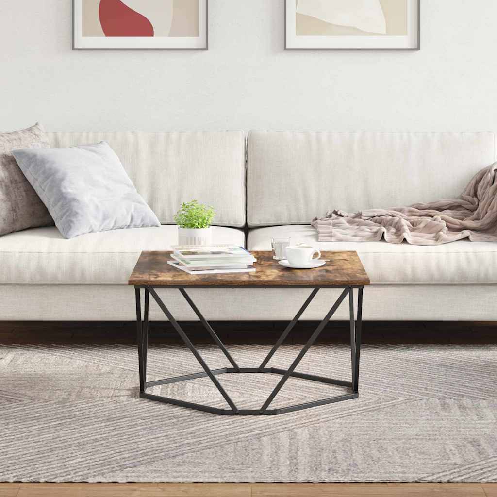 vidaXL Coffee Table Smoked Oak 80 x 80 x 45 cm