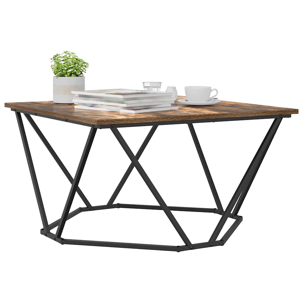vidaXL Coffee Table Smoked Oak 80 x 80 x 45 cm