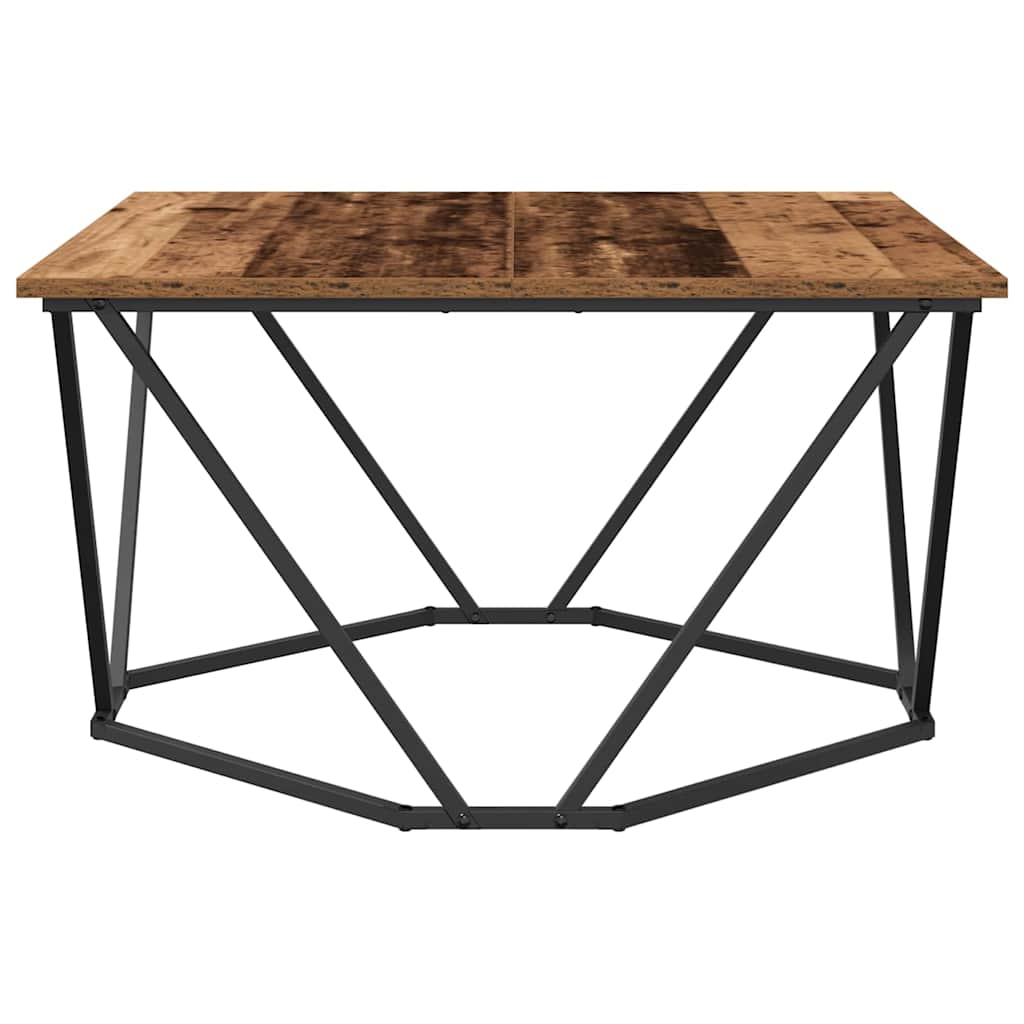 vidaXL Coffee Table Old Wood 80 x 80 x 45 cm Engineered Wood and Steel