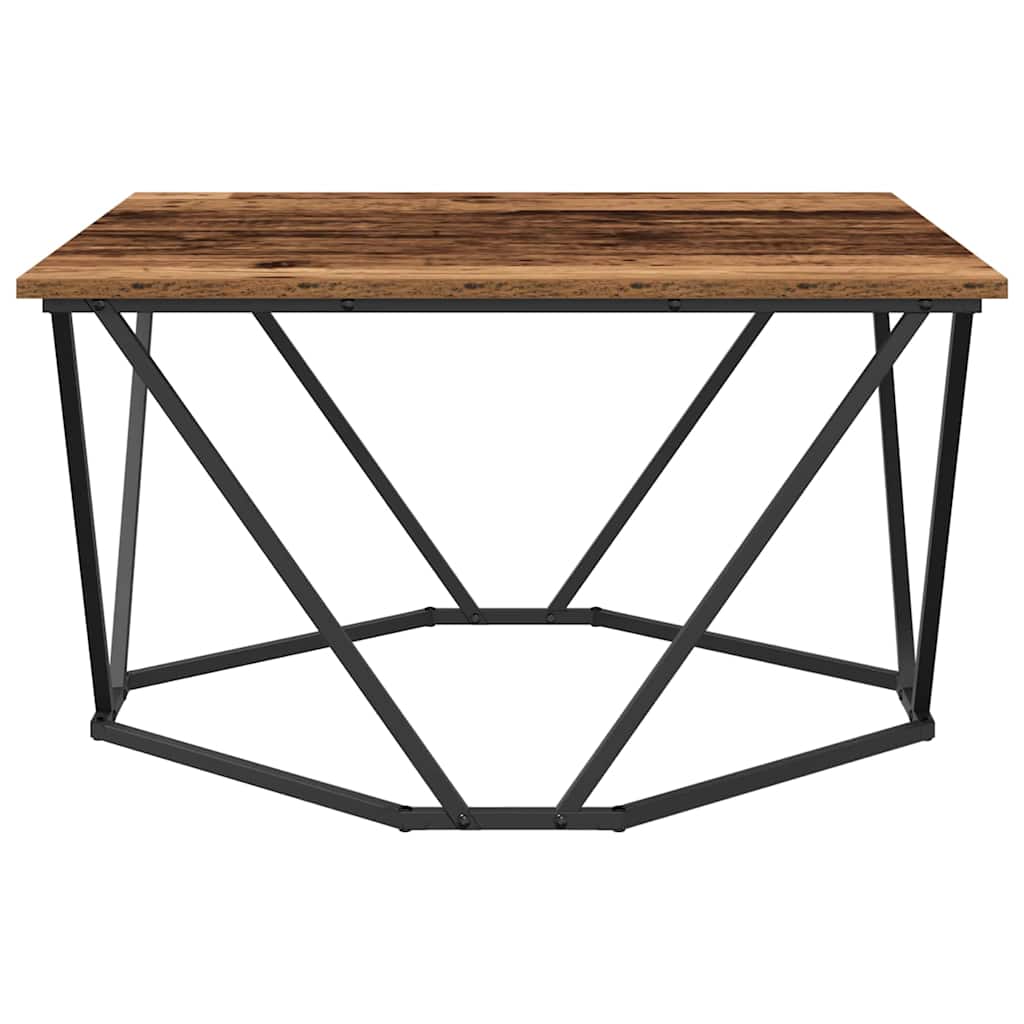 vidaXL Coffee Table Old Wood 80 x 80 x 45 cm Engineered Wood and Steel
