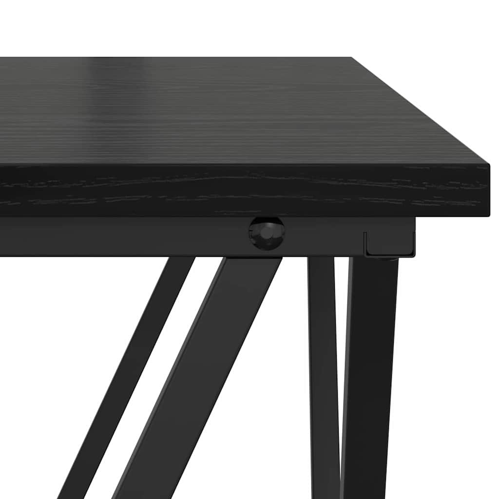 vidaXL Coffee Table 3 pcs Black Oak Engineered Wood and Steel