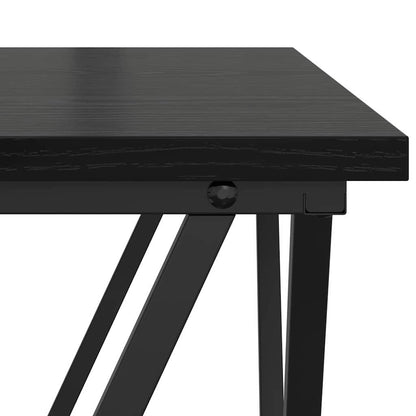 vidaXL Coffee Table 3 pcs Black Oak Engineered Wood and Steel