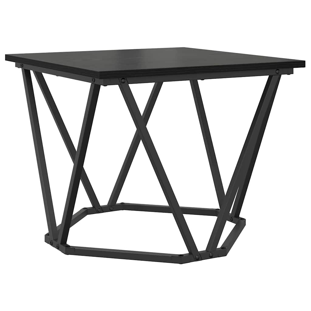 vidaXL Coffee Table 3 pcs Black Oak Engineered Wood and Steel