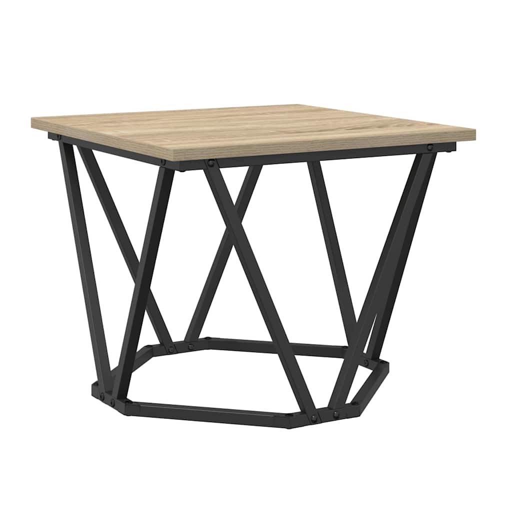 vidaXL Coffee Table 3 pcs Sonoma Oak Engineered Wood and Steel