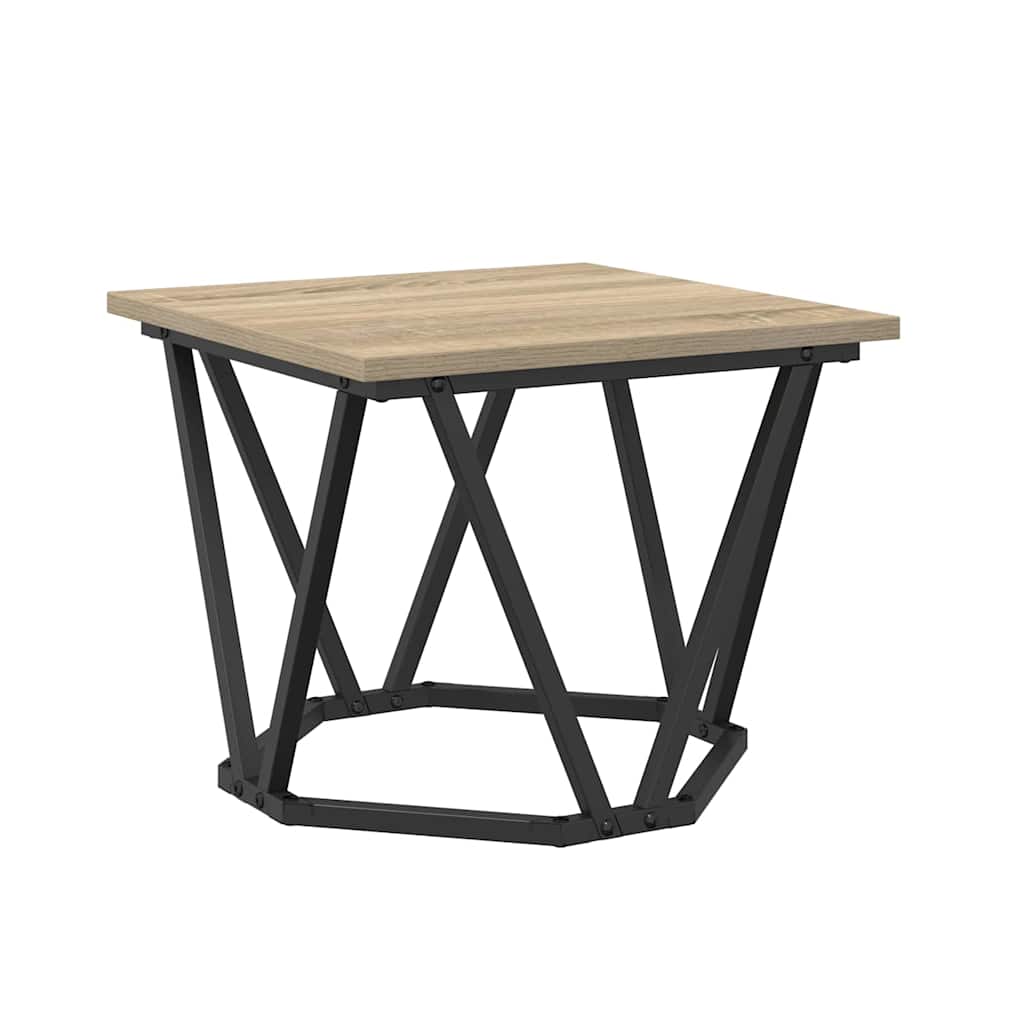 vidaXL Coffee Table 3 pcs Sonoma Oak Engineered Wood and Steel