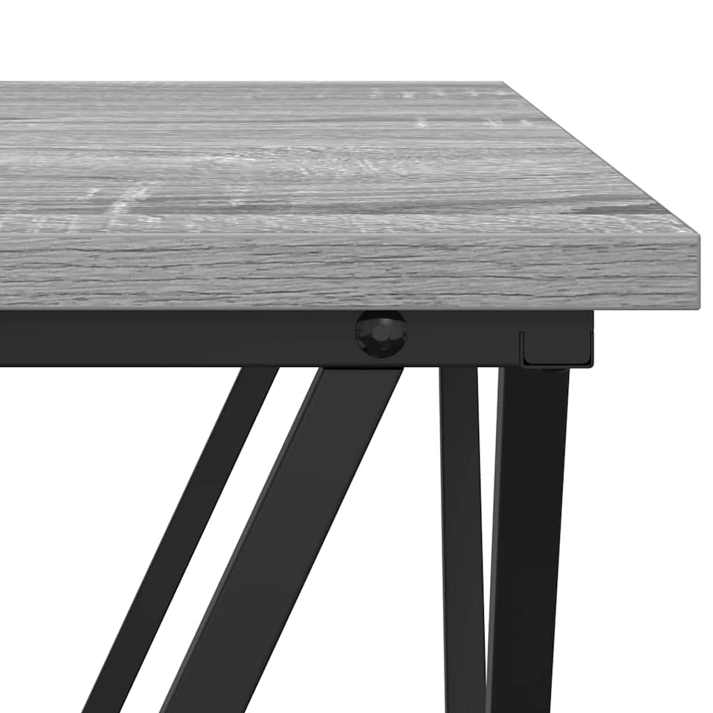 vidaXL Coffee Table 3 pcs Grey Sonoma Engineered Wood and Steel