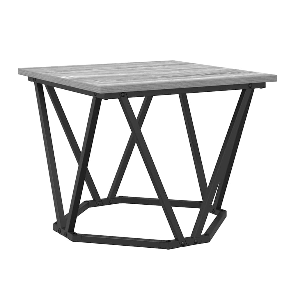 vidaXL Coffee Table 3 pcs Grey Sonoma Engineered Wood and Steel