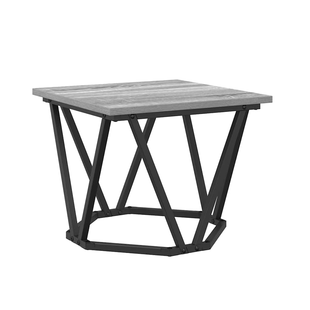 vidaXL Coffee Table 3 pcs Grey Sonoma Engineered Wood and Steel