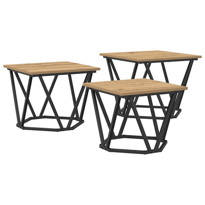 vidaXL Coffee Table 3 pcs Artisan Oak 50 x 50 x 40 cm