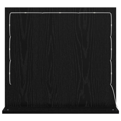 vidaXL Vanity Mirror Rectangular with Mirror Black Oak 60 x 55 x 18 cm