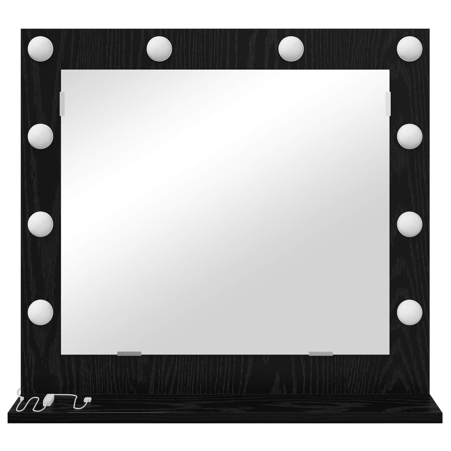 vidaXL Vanity Mirror Rectangular with Mirror Black Oak 60 x 55 x 18 cm