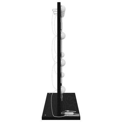 vidaXL Vanity Mirror Rectangular with Mirror Black Oak 60 x 55 x 18 cm