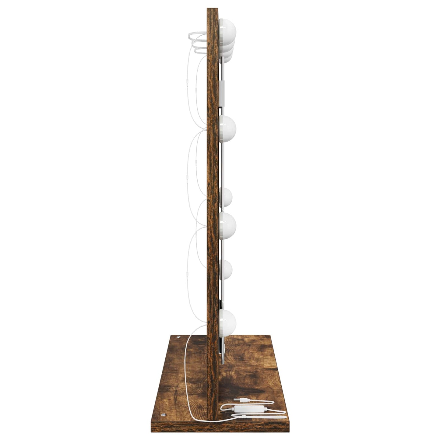 vidaXL Vanity Mirror Rectangular Smoked Oak 60 x 55 x 18 cm